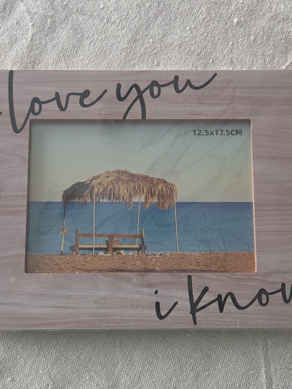 I Love You I Know Wood Photo Frame - Brown Romantic Wedding